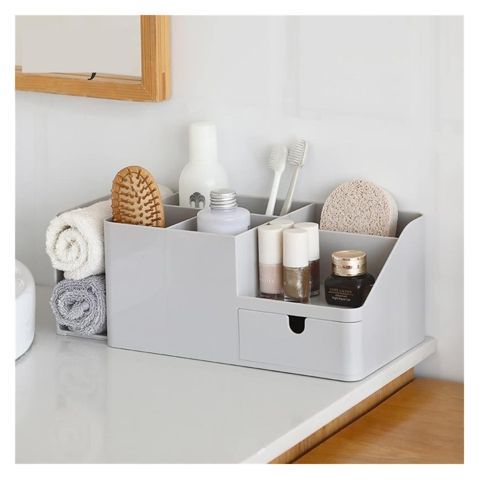 Pot à crayons Nouveau ABS bureau bureau organisateur bacs support de rangement bureau crayon stylo articles divers boîte extensible papeterie bureau fournitures scolaires Porte stylo ( Color : Beige ,