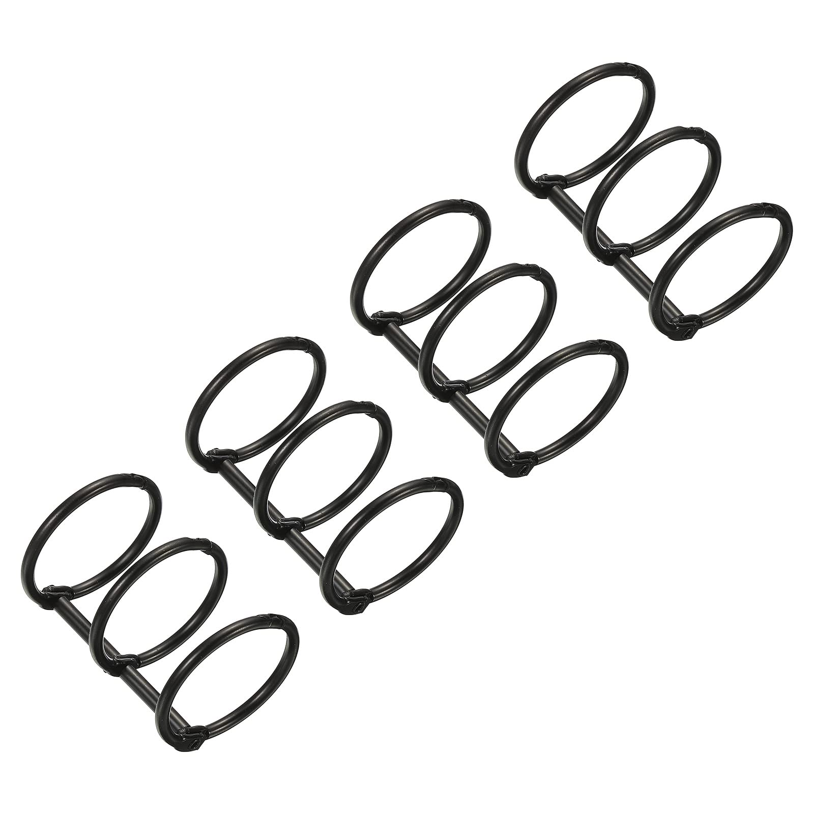 PATIKIL 1" Dia 3-Rings Book Rings, 4 Pack Metal Binder Rings Loose Leaf Ring Detachable for Office Desk Calendar Photo Album Black