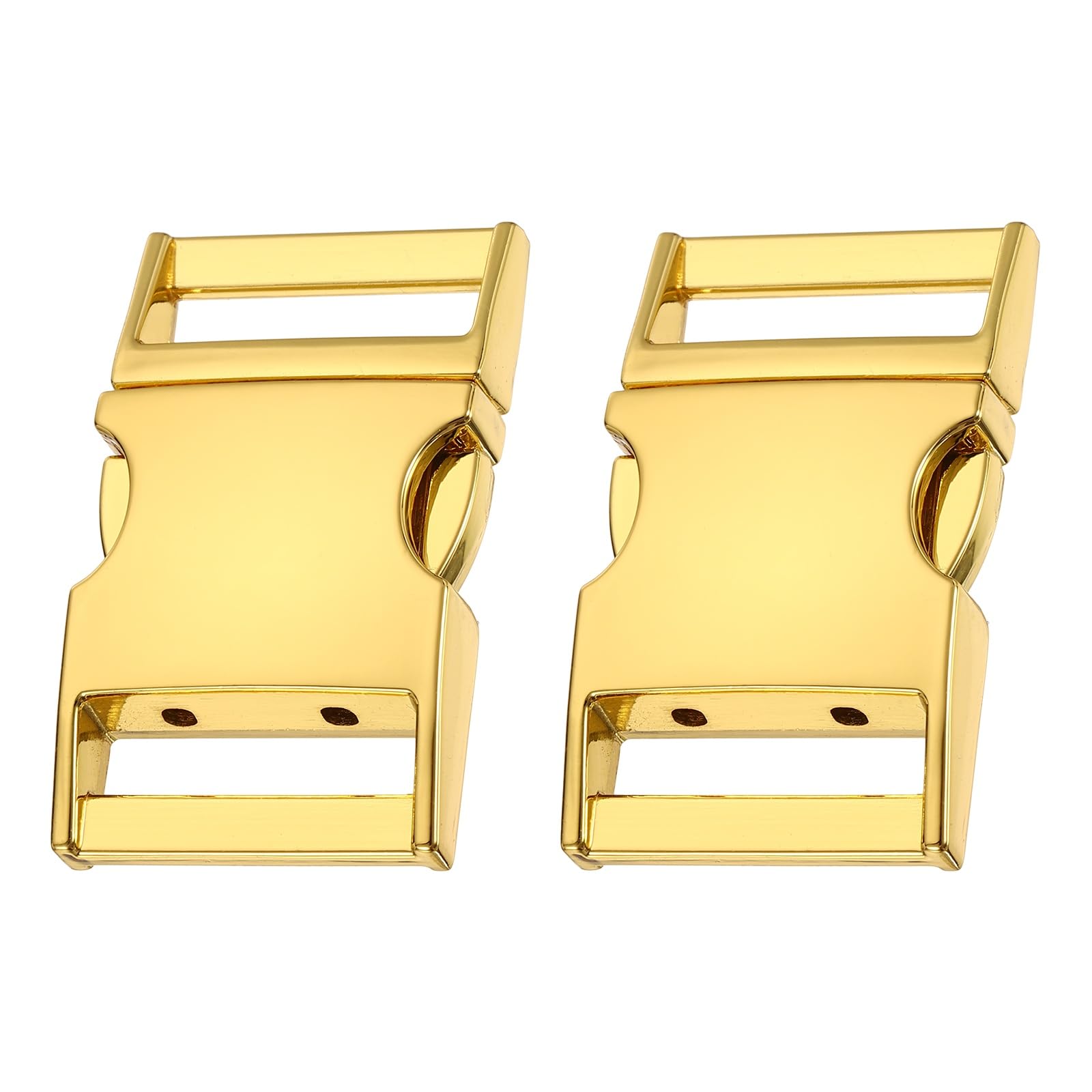 sourcing map 2pcs Metal Quick Side Release Buckles 1"(25.3mm) Zinc Adjustable Quick Release Buckle Replacement Snaps Clips Clasps for Backpack Straps Fanny Pack Dog Collars, Gold