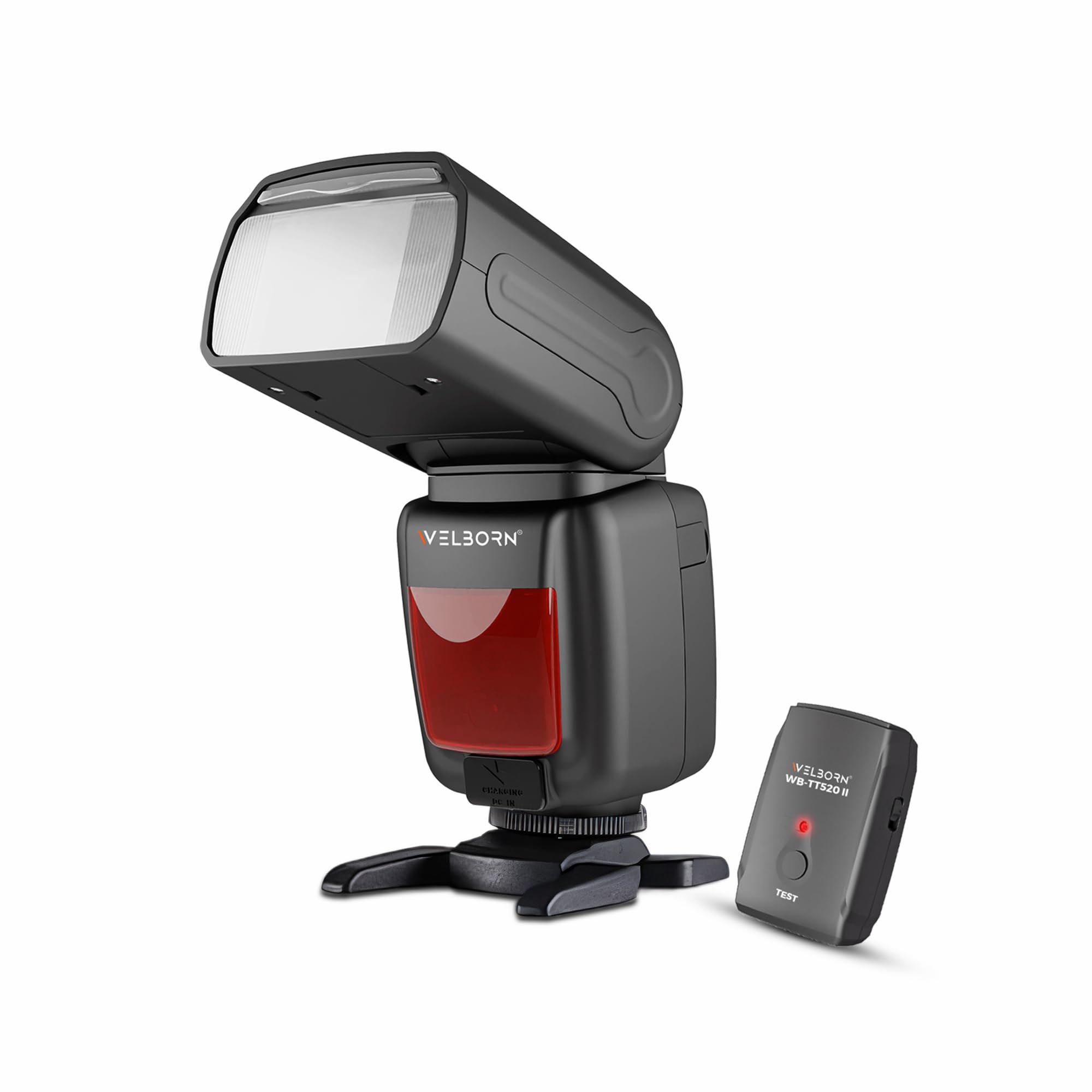 Welborn WB-TT520II Flash with Wireless Trigger for Canon, Nikon, Pentax, Olympus, Fuji DSLR – 3 Modes, Wireless, High-Speed Sync, Adjustable Output, Bounce Flash, Built-in Receiver, Wide Panel