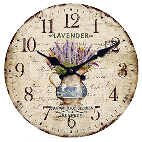 Vintage Uhr Wanduhr, Likeluk 12 Zoll Vintage Quartz Lautlos Wanduhr Schleichende Sekunde ohne Ticken Cover