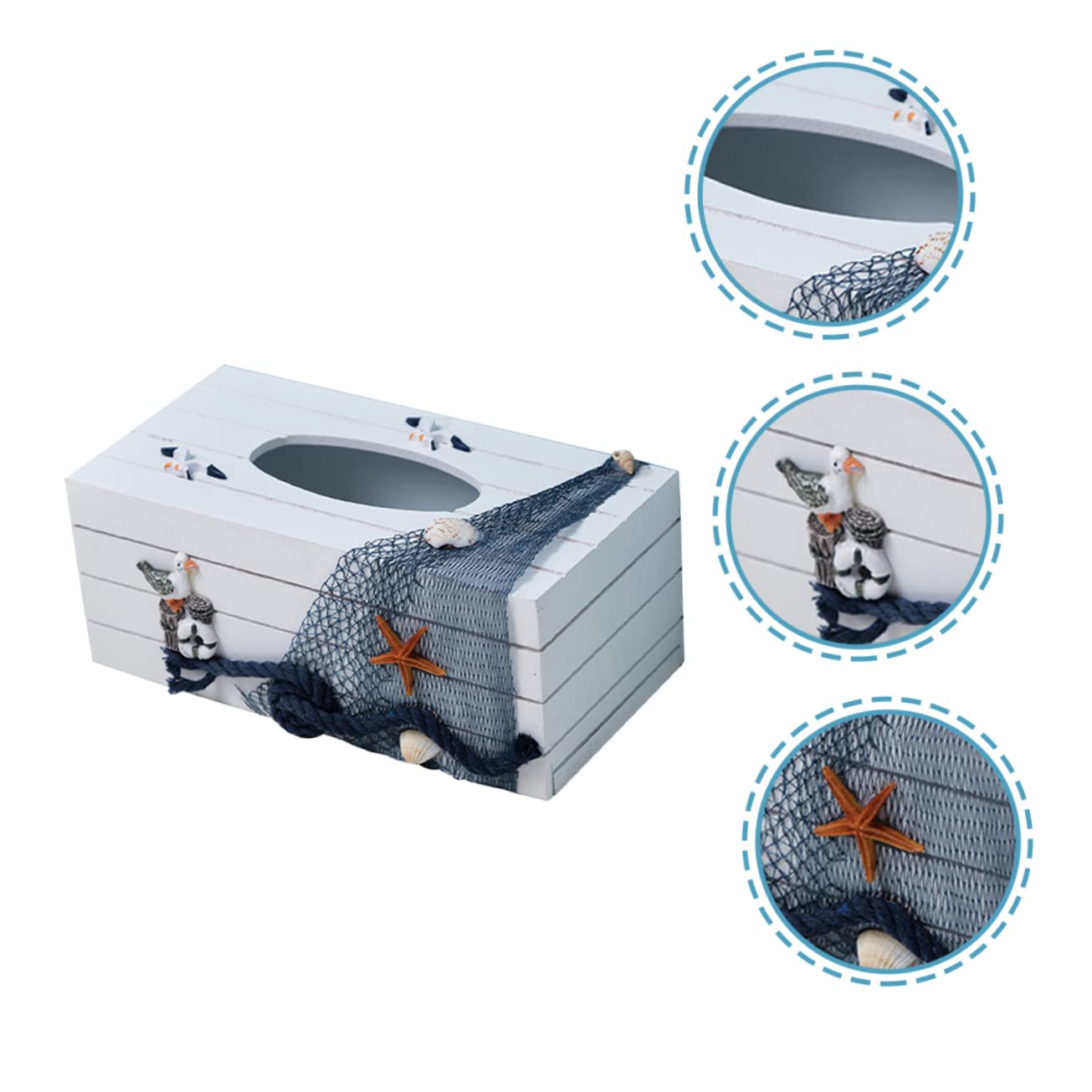 PRETYZOOM Caja De 2 Uds Caja De Pañuelos De Viento del Océano Dispensador De Servilletas Servilletas De Papel Servilletero Náutico Decorativo Dispensador De Toallas De Papel