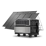 EF ECOFLOW Power Station 6144Wh DELTA Pro Ultra with 125W Solar Panels, 25% High-Efficiency, 120/240V 7200W AC Output, Portable Generator for Home Backup Outdoors Emergency