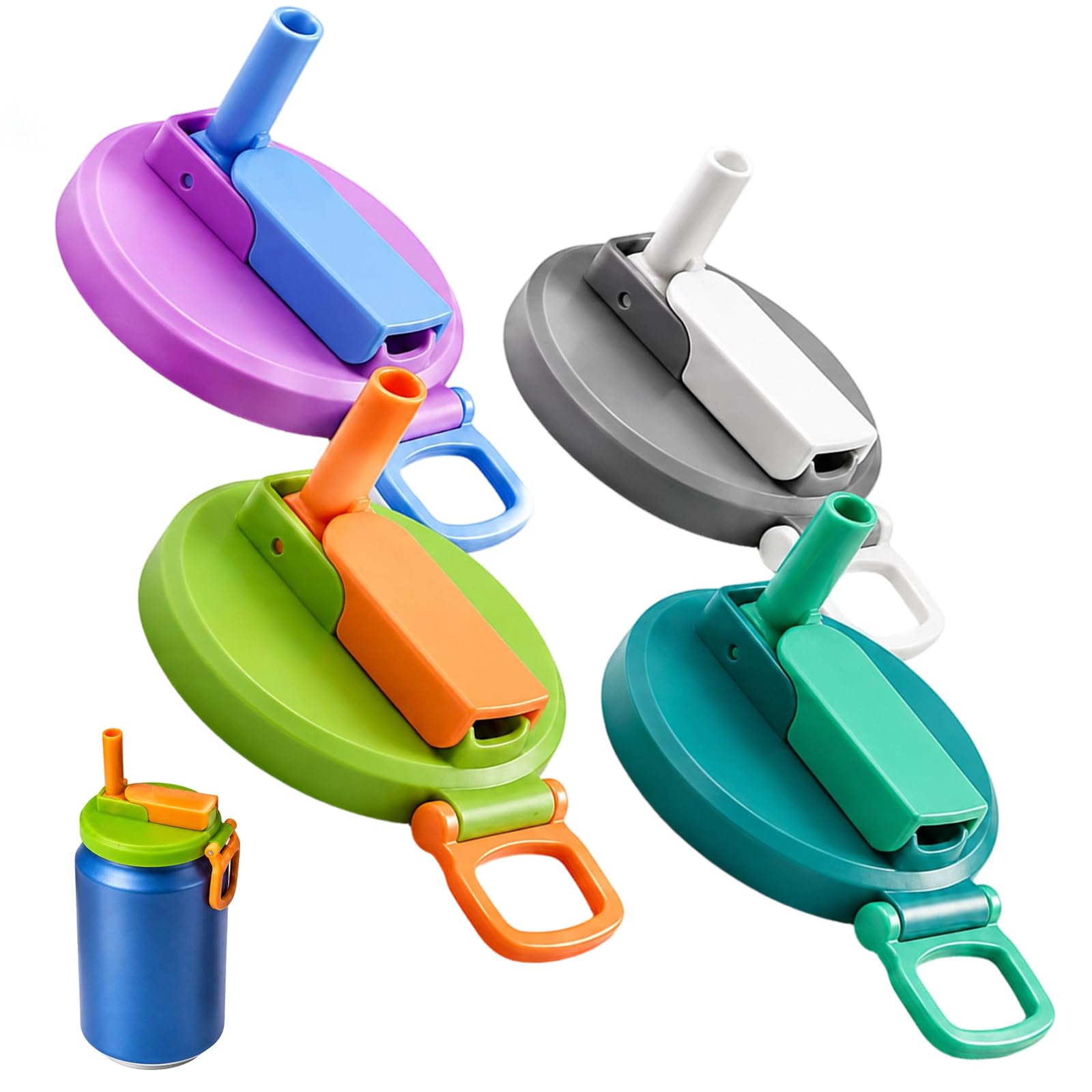 Can Covers for Drinks Cans UK, Soda Can Lids with Straw, Can Lids for Fizzy Drinks, Set of 8 Reusable Can Covers with Secure Seal, Multi-Purpose Drink Lids for Outdoor Activities and Home Use, Durable