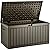 YITAHOME 90 Gallon Large Deck Box, Double-Wall Resin Outdoor Storage Boxes, Deck Storage for Patio Furniture, Cushions, Pool Float, Garden Tools, Lockable & Waterproof (Light Brown)