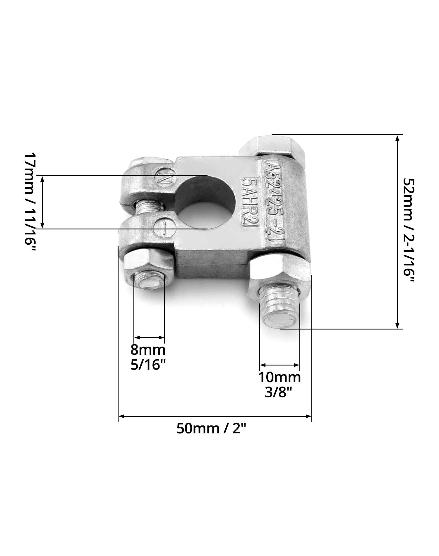 QWORK Military Spec Battery Terminals, 4 Pairs Negative and Positive Top Post Battery Connector for Marine Vehicles, Boats, RVs