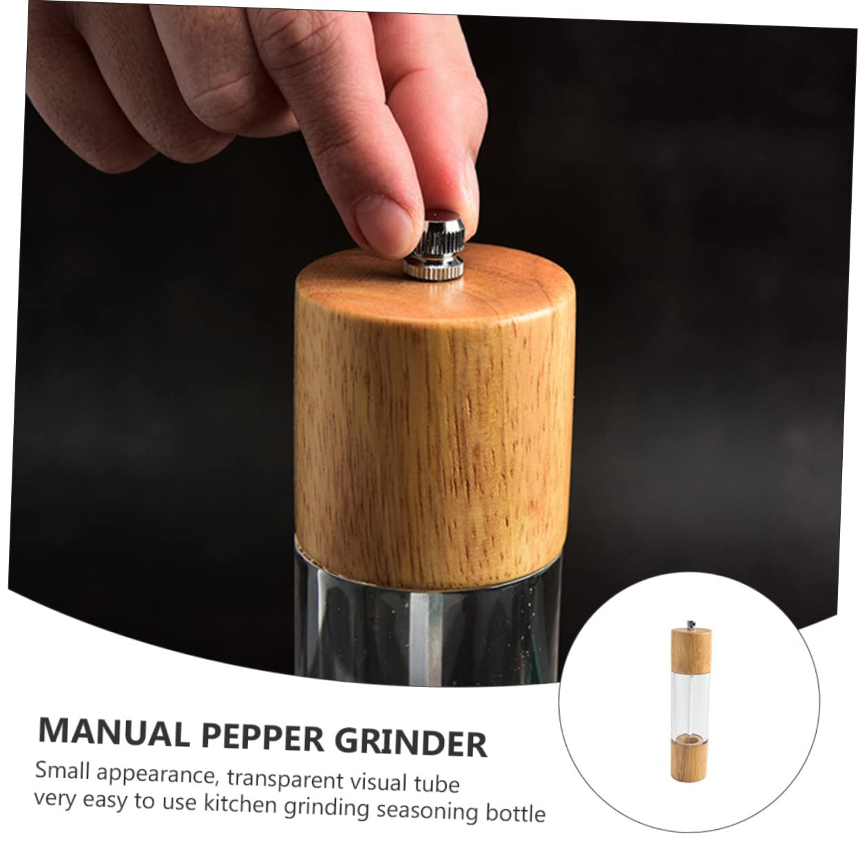 1pc Pepper Grinder Pepper Grinder Home Pepper Kitchen Tool Manual Pepper Kitchen Supply Pepper Bottle Seasoning Can Pepper Bottle Kitchen Tool Salt Shaker Wooden Unomor