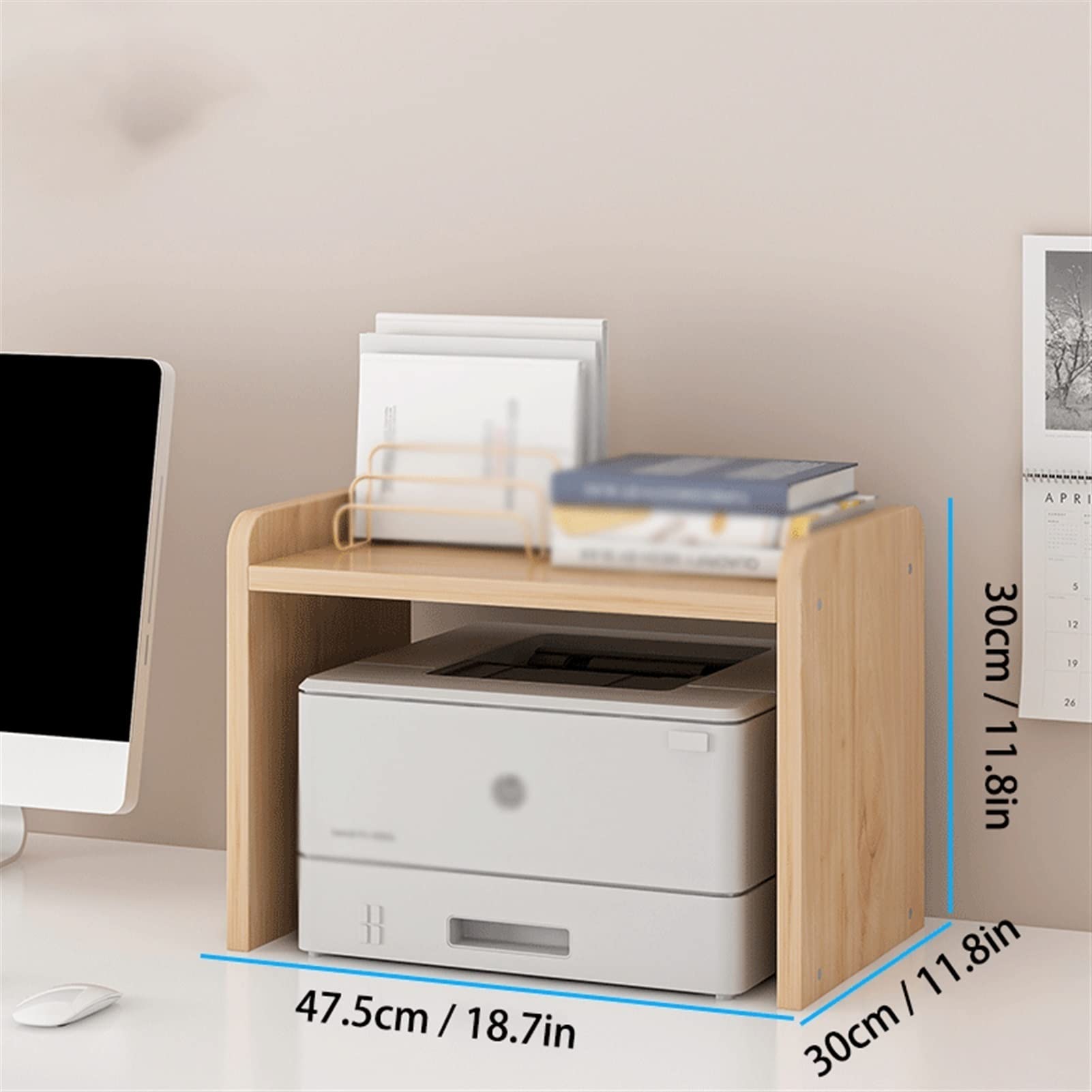 Supporto per Stampante Multistrato e scrivania - Supporto salvaspazio per scrivania da Ufficio e armadietto - Libreria Versatile e Porta Accessori per Piccoli Oggetti