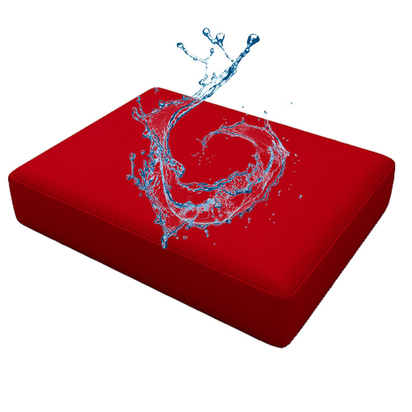 Morbuy Patio Rattan Cushion Covers, Garden Furniture Cushion Covers Waterproof Outdoor Furniture Covers Removable Patio Rattan Seat Cushion Covers (55x45x10,Red)