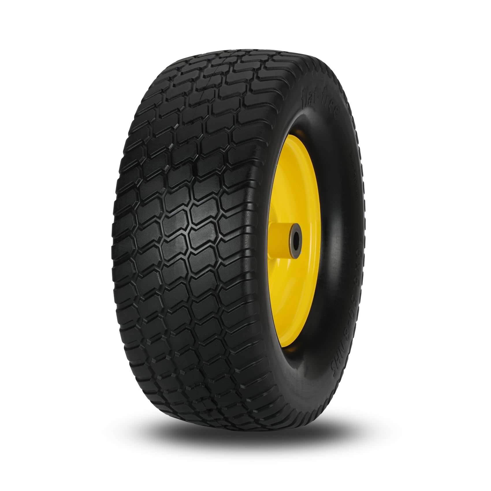 16x6.50-8 Tire and Wheel, Flat Free Lawn Mower Tire 16x6.50-8 with 3" Offset Hub and 3/4" Bearings, Solid Lawn Tractor Tire for Commercial Grade Lawn, Garden Turf