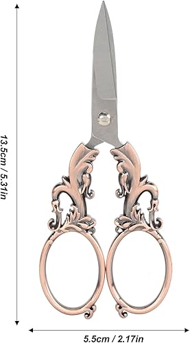Miniatura 6 de Tijeras de costura con patrón de flores, tijeras vintage de acero inoxidable, tijeras de sastre para bordar, tijeras europeas para manualidades,