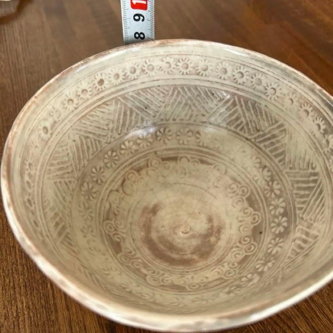 中国、東洋骨董 【辰砂（釉裏紅）お茶碗】在銘あり 美しい茶道具 大変