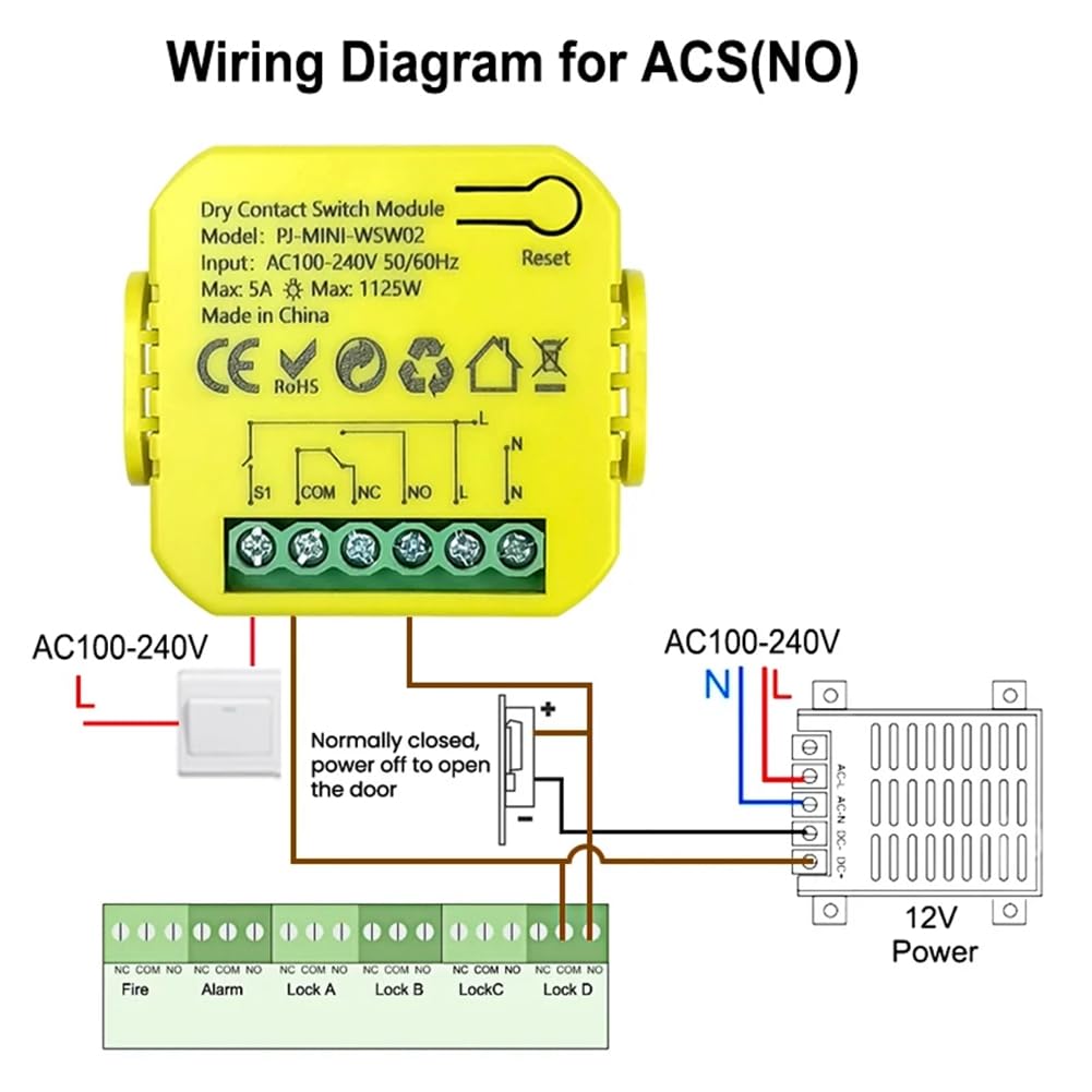 TUYA Smart Life WiFi Modulo WiFi Switch Relè di Contatto A Secco 5A DC12V 24V AC100-240 V Controllo Timer Remoto 'App Remoto