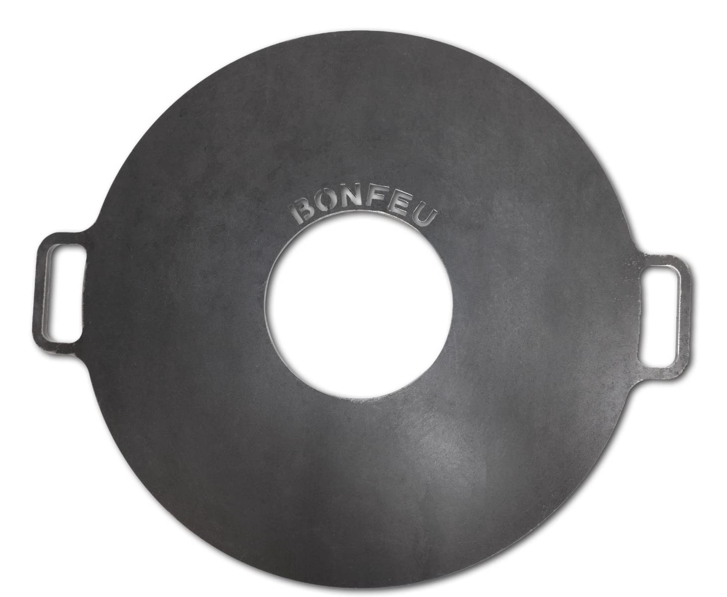 BonFeu Plancha płyta grillowa Ø 44 cm – płyta grillowa grill gazowy i grill drewniany Plancha – płyta do pieczenia – płyta do kominka ogrodowego, pieca tarasowego i paleniska – wysokiej jakości stal – czarna