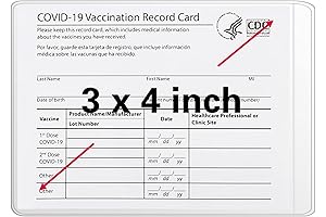 CDC Vaccine Card Holder, 1-Pack 4x3 Scratch-Proof Vaccination Card Protector