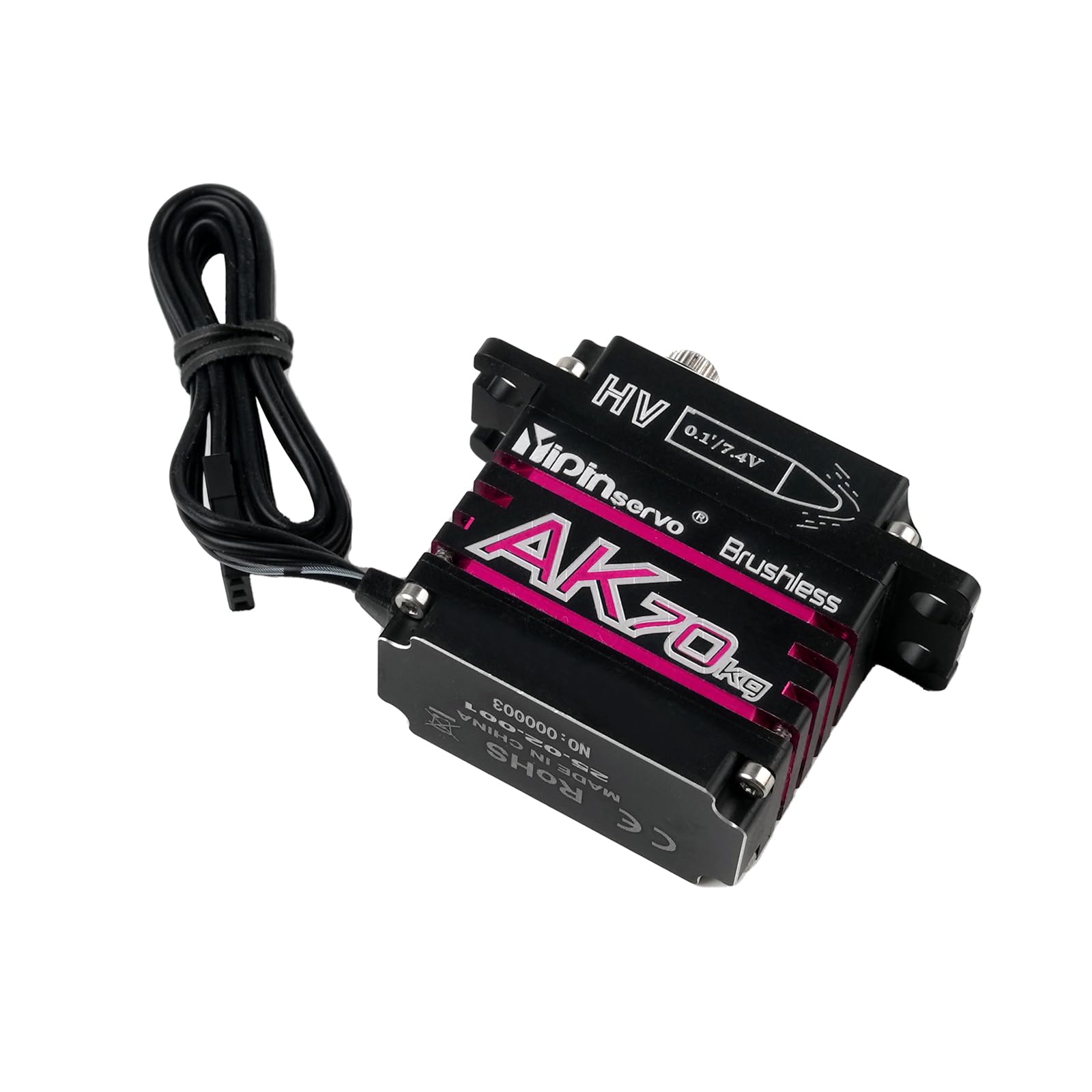 Servo digitale ad alta coppia da 70 kg con ingranaggi in metallo pieno motore brushless IP67 Servo di codifica magnetica a 180 gradi per robot aeromobili auto