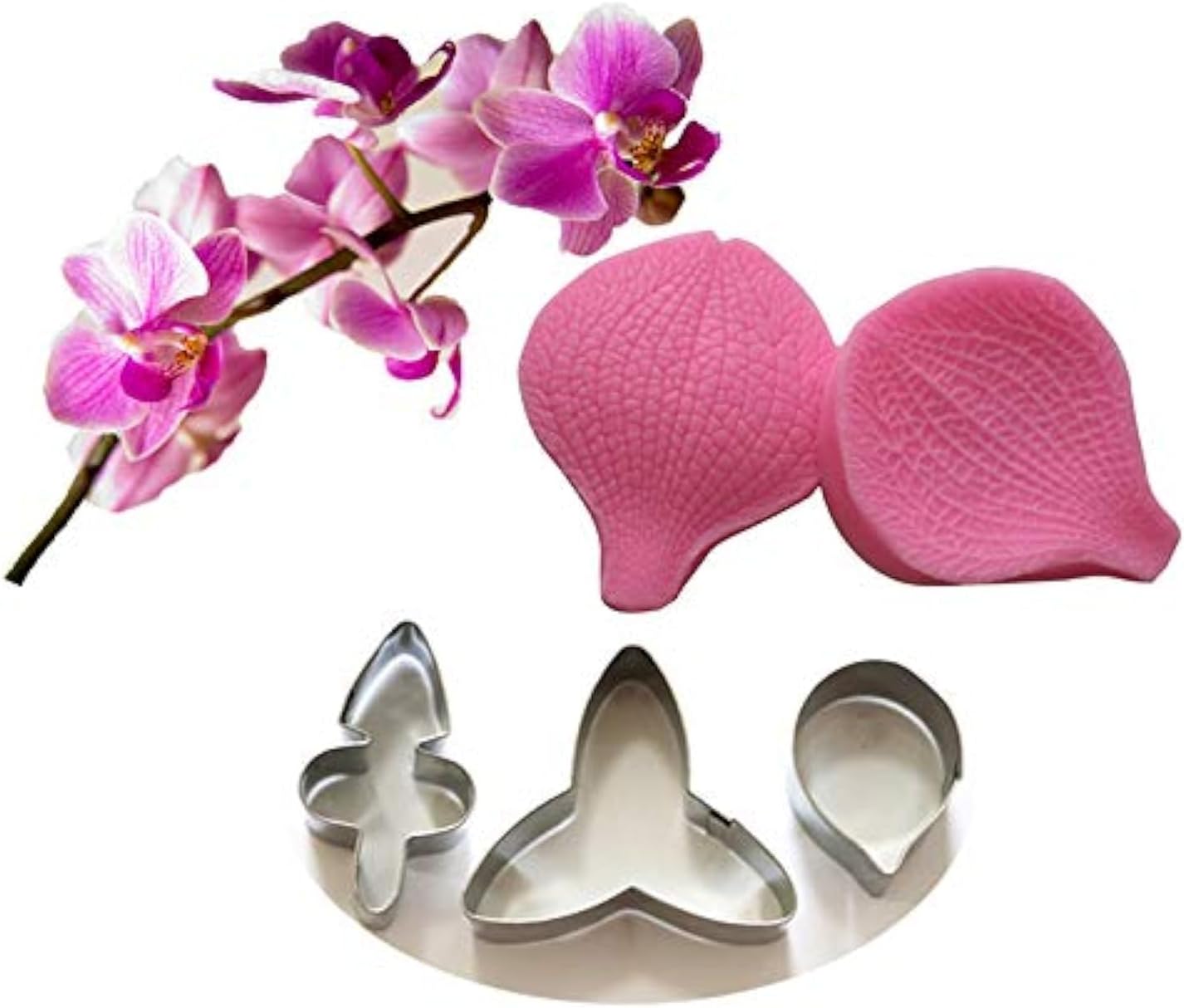 Cake Decoations Gumpaste Butterfly Orchid Petal Silicone Veiner & Cutter Fondant Cake Mould