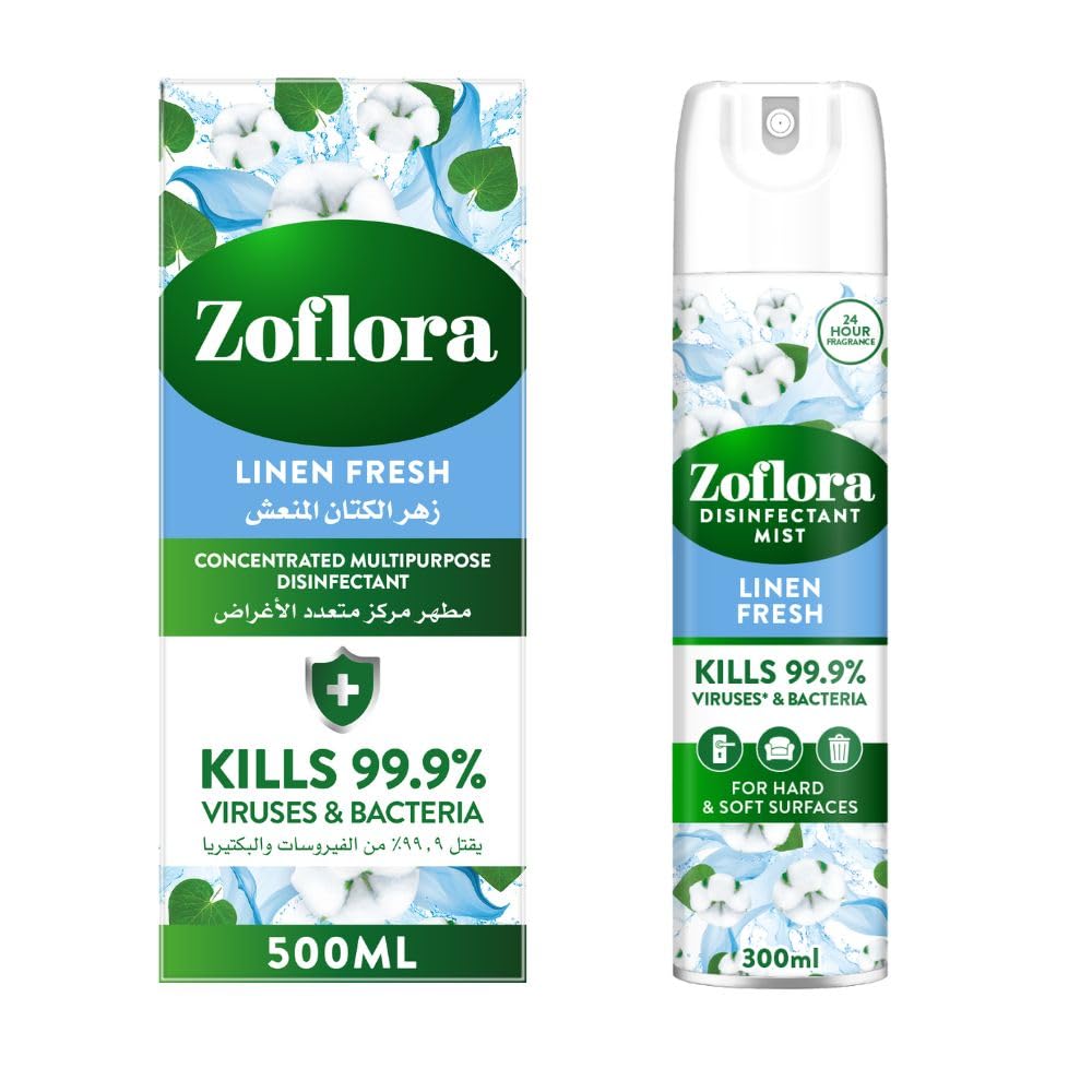 Zoflora Linen Fresh 500ml + Zoflora Linen Fresh Aerosol 300ml