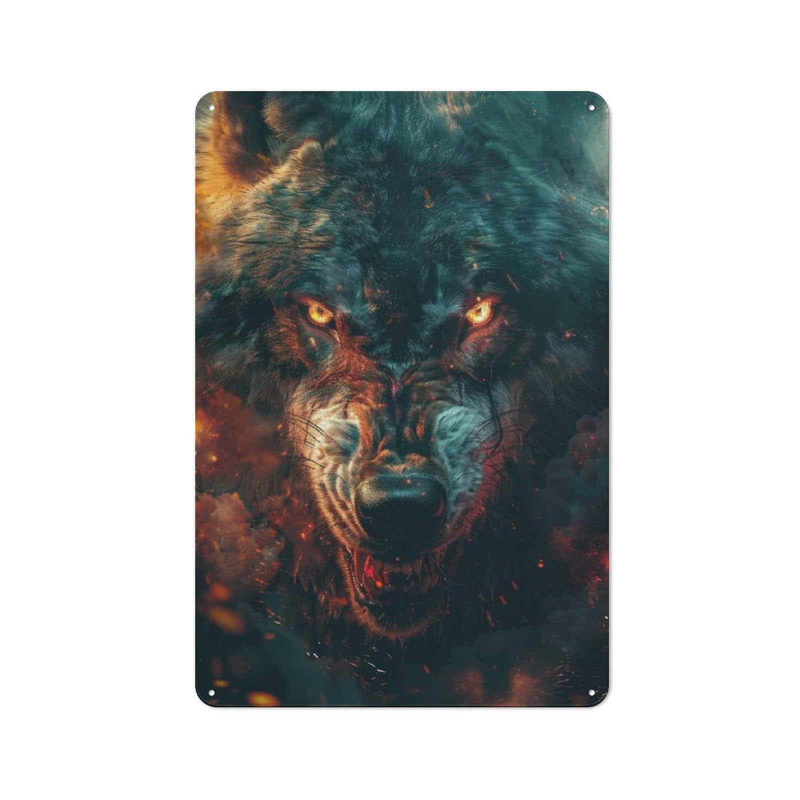 Junmoney Style-9 Evil Werewolf Retro-Style Tin Wall Plaque 30X20cm For Café Or Home Bar, For Themed Interiors In Cafés And Home Bars