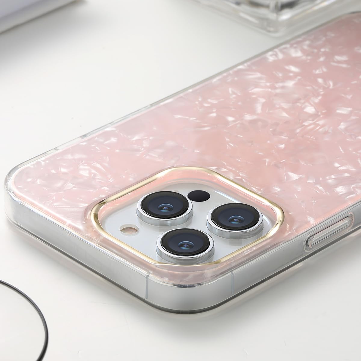 MRedoxe B-13-fen iPhone 13 Case, Sparkling, Seashell Pattern