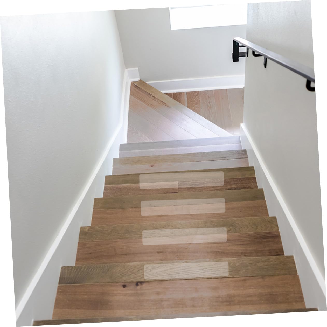 Lurrose Tiras Antideslizantes Transparentes 15x61 Cm 10 Unidades para Escalera y Ducha, Cinta de Seguridad para Suelo de Bañera y Pegatinas Antideslizantes para Ducha Material Peva