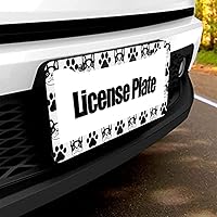 Vista 5 de Marco de matrícula negro de Bulldog francés, lindo soporte de matrícula para mascotas, con huella de pata de gato, etiqueta para placa de coche