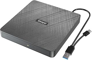 Dual Interface External Computer Optical Drive Universal CD/DVD External Drive - USB 3.0 High-Speed Burner Reader, Perfect for Laptops, Desktops and Macs - Stylish, Compact, and User-Friendly!