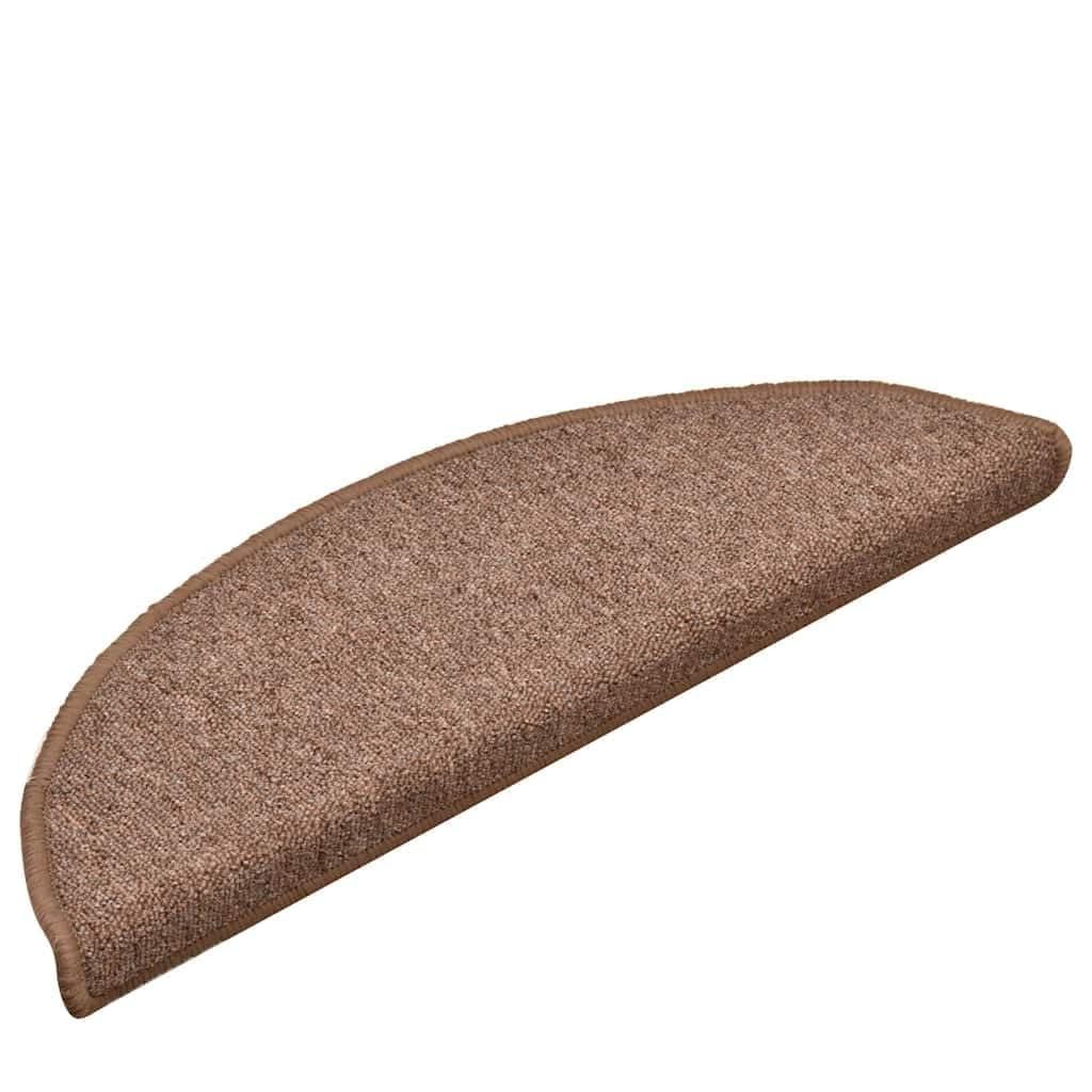 Brązowe Nakładki na Schody z Tuftowanego PP, 15 Sztuk, 56x17x3 cm,