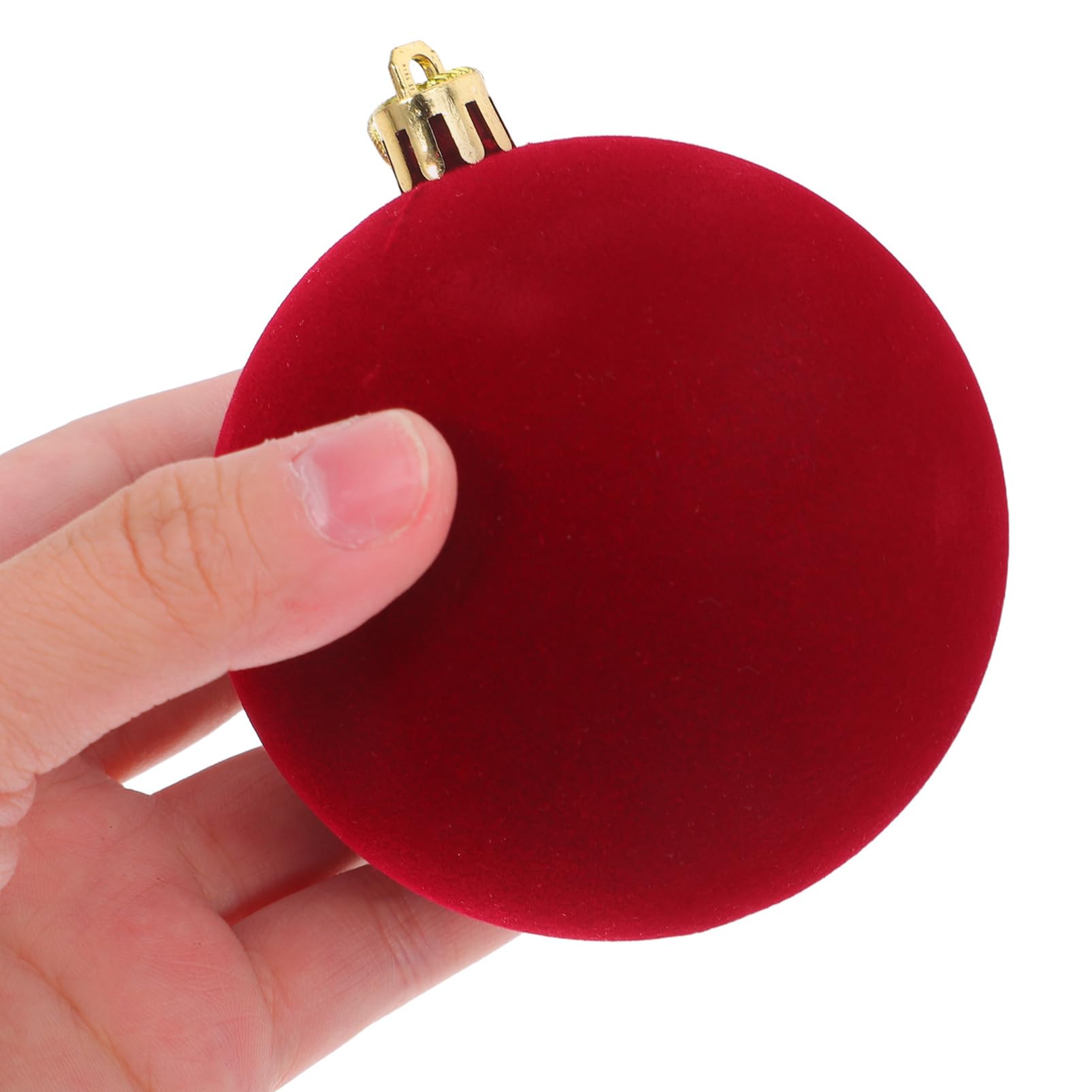 PartyKindom 12stücke Beflockte Christbaumkugeln Rot und Grün Dekorative Weihnachtsbaumkugeln als Hängekugeln für Weihnachtsdeko