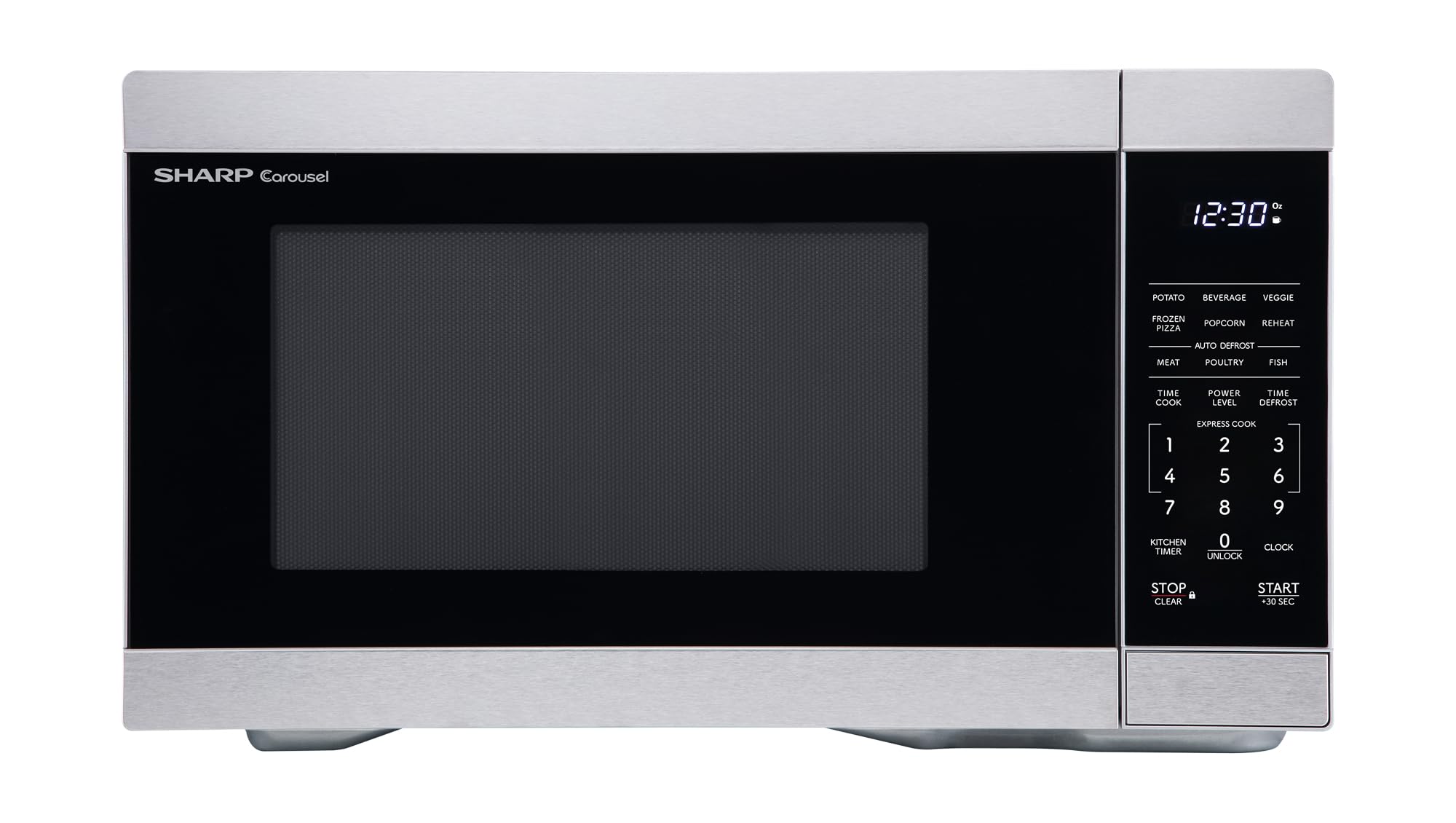 SHARP Countertop Microwave Oven with Removable 12.4" Carousel Turntable, 1000 Watt, 1.1 Cubic Feet, Stainless Steel