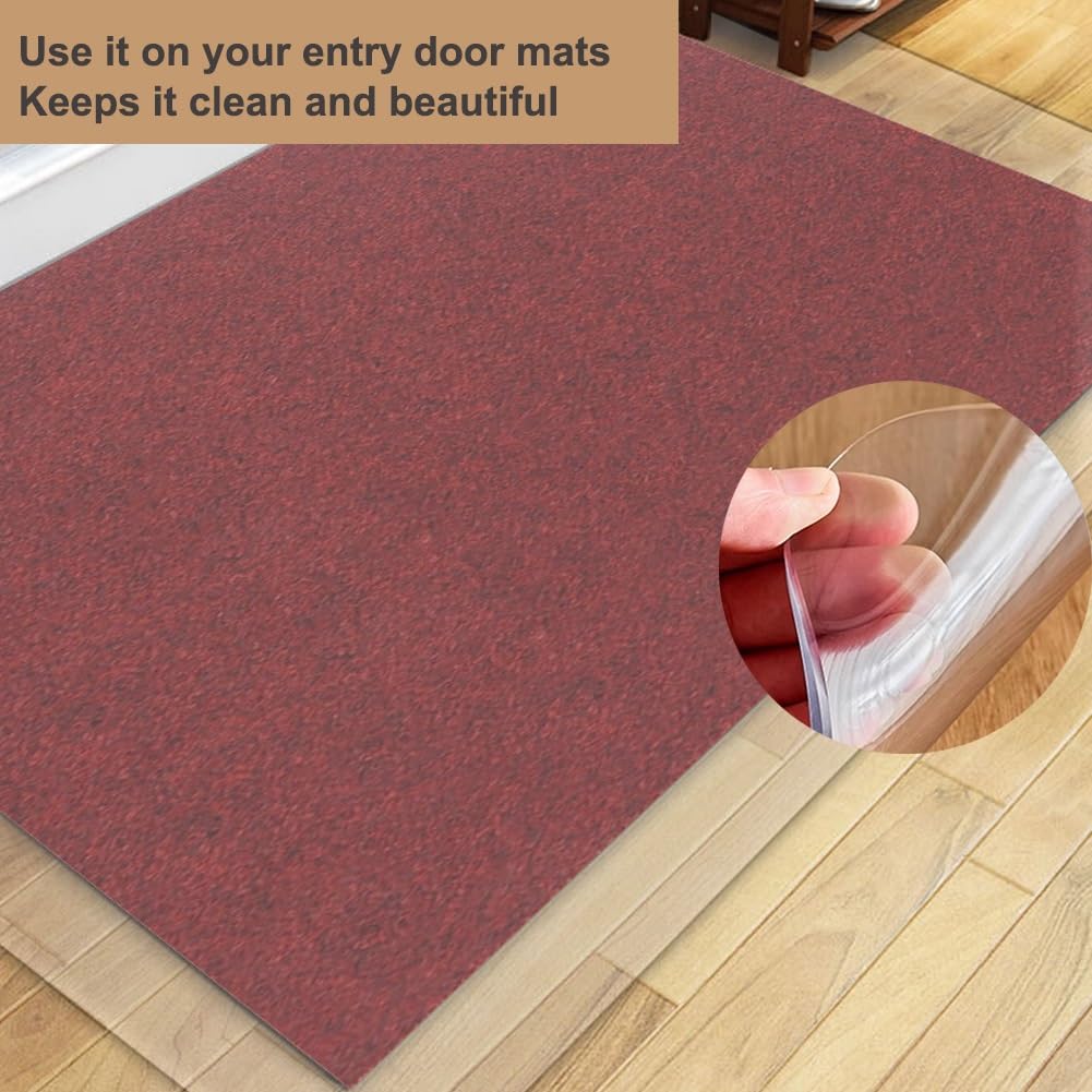 Tappetino trasparente per porta, protezione per pavimenti in legno duro, multiuso, facile da pulire, per casa e ufficio, spessore 1 mm