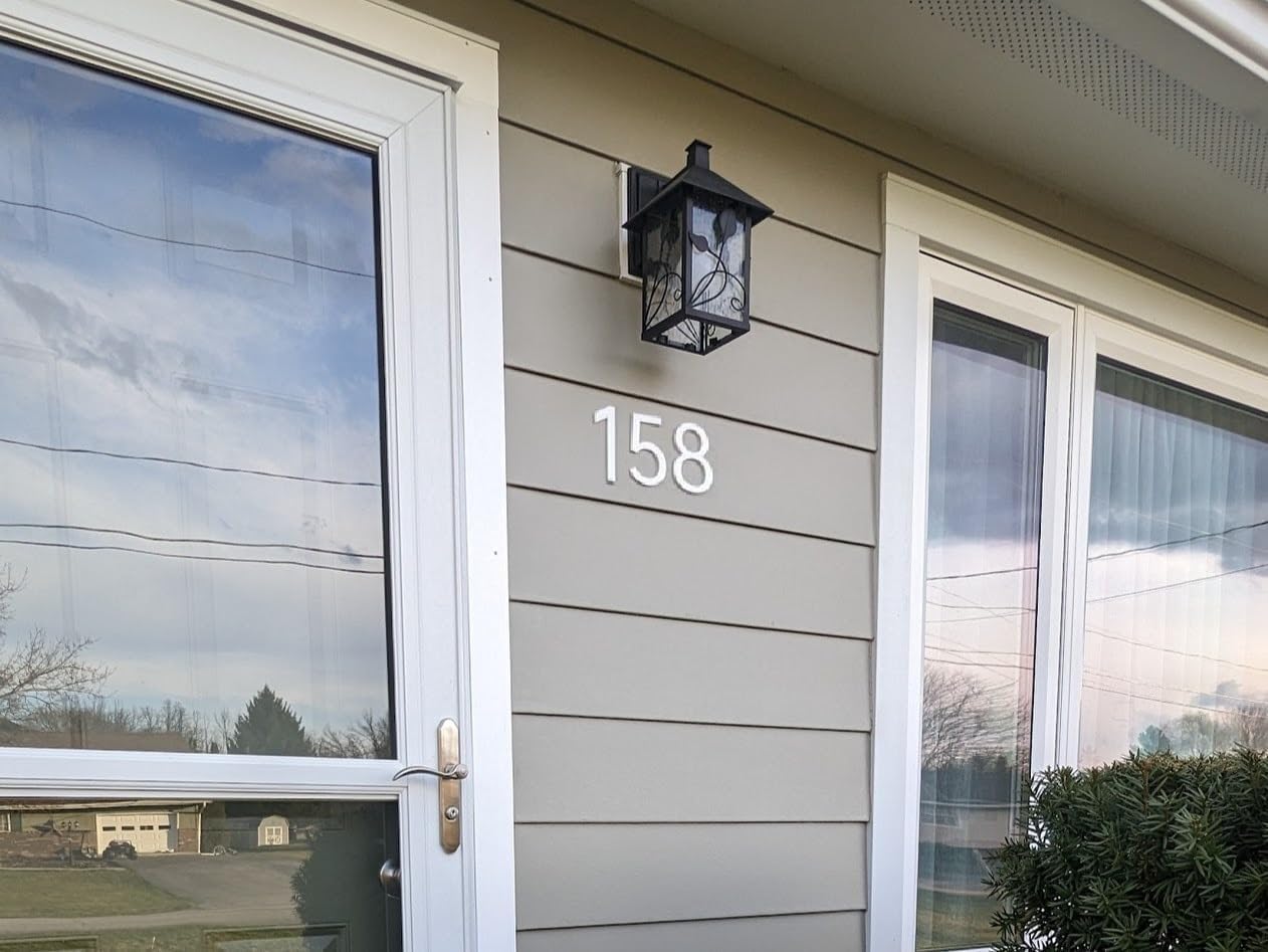 4 Inch White House Numbers 6, Easy Install Matte White Acrylic Mailbox Numbers, Address Signs for Exterior Doors, Apartments, Farmhouses, Hotels