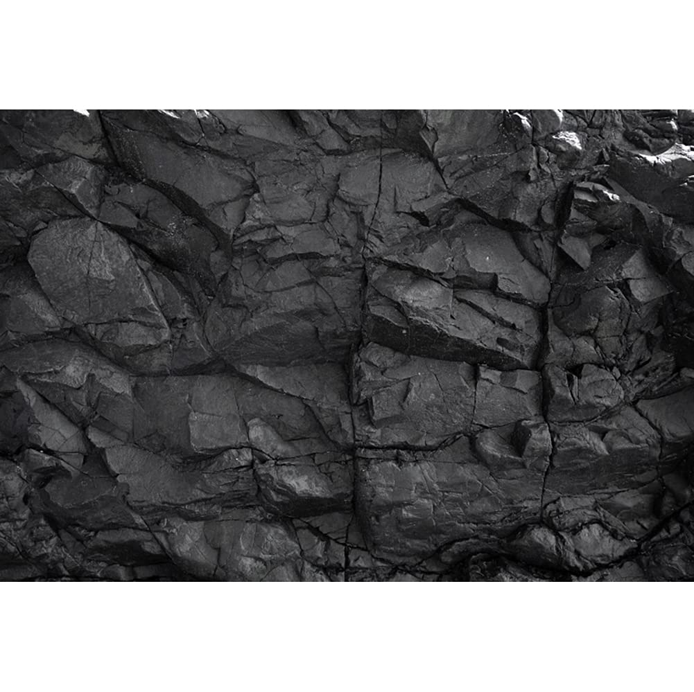 Haoyiyi 10x8ft Black Stone Backdrop Rock Mountain Retro Brickwall Rock Stones Vintage Online Teaching Photography Background Kid Adult Portrait Photo