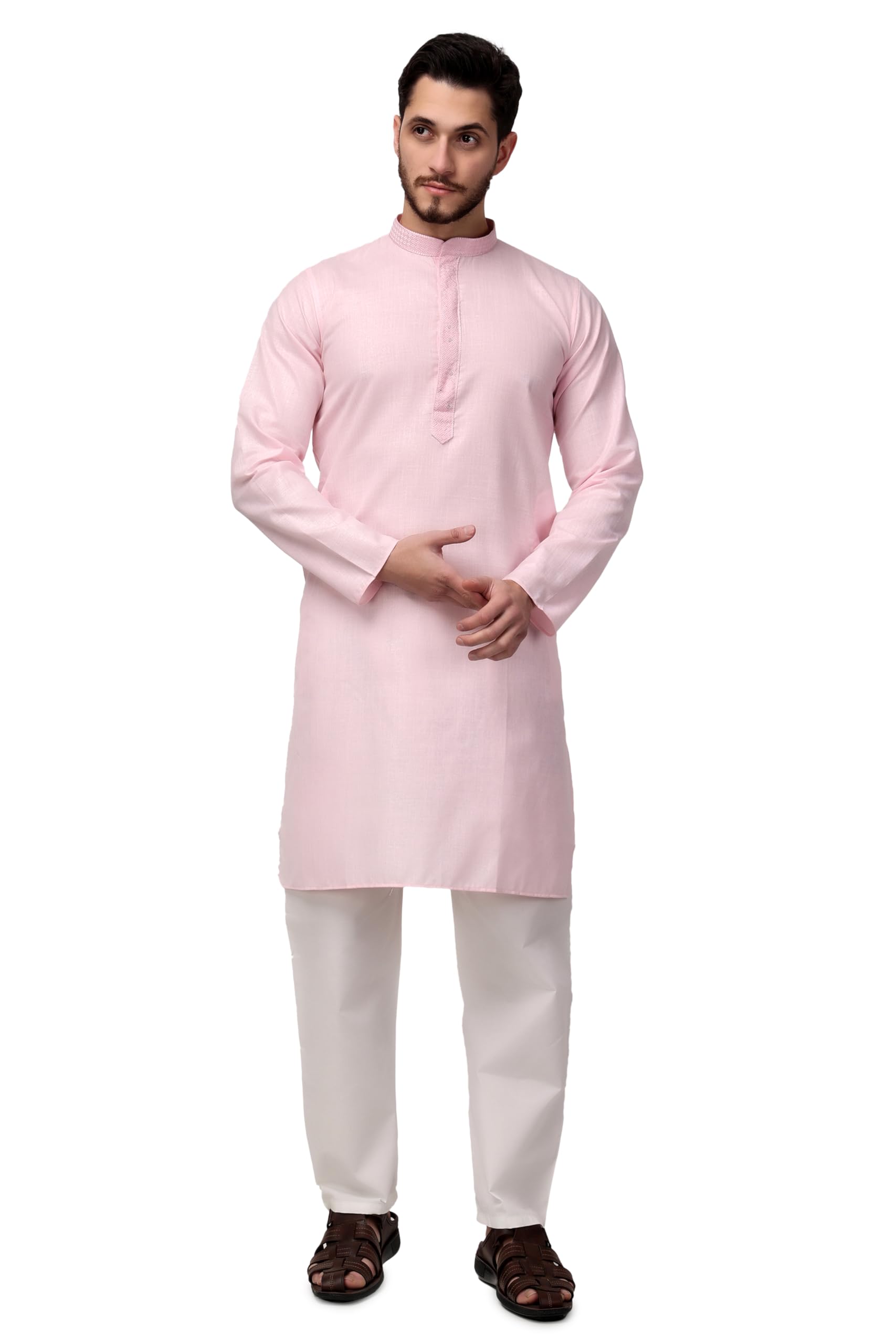 royal kurta Men's Cotton Printed Front Ebroidered Kurta Pyjama-picture-35