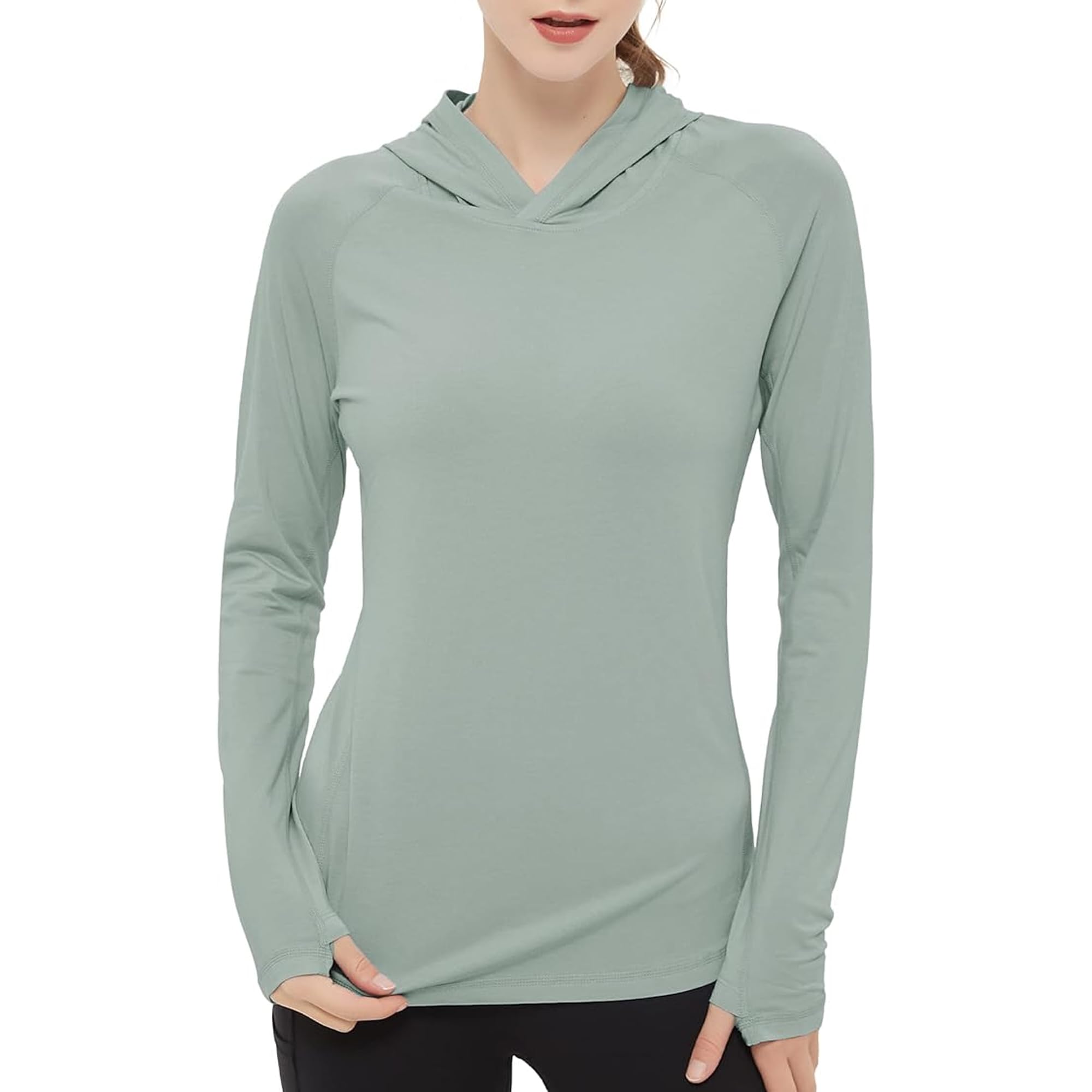 netdrawWomen's Ultra-Soft Bamboo Viscose Hoodie UPF 50+ Sun Protection Long Sleeve ShirtOEKO-TEX STANDARD 100