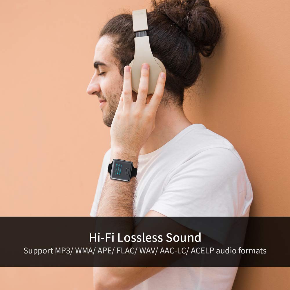 Wiwoo 16GB Bluetooth MP3 Player with Clip for Running, Sports Watch MP3