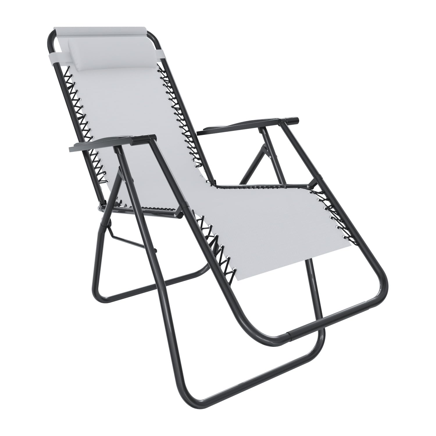 Arreditaly Sedia Sdraio A Gravità Zero Da Giardino Poggiatesta Regolabile Sedia Pieghevole Oscillante Ergonomica Traspirante Zero Gravity Da Esterno Piscina Mare Portata Massima 120 Kg (Bianco)