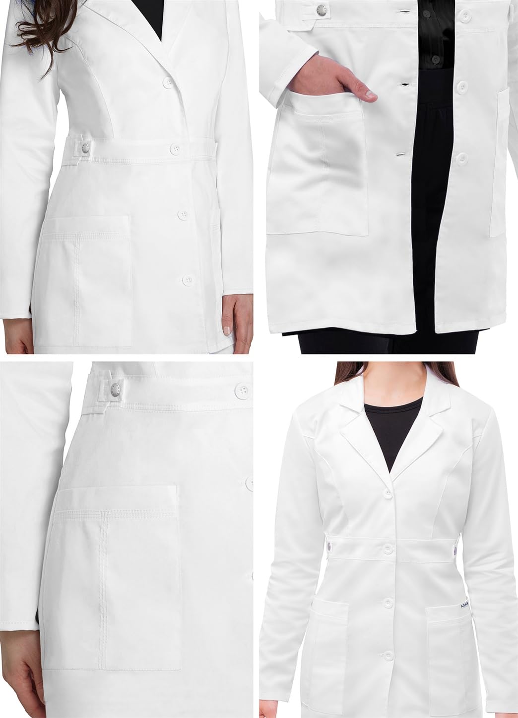 Adar Pop Bata de laboratorio para mujer - Bata de laboratorio stretch de 91.5 cm