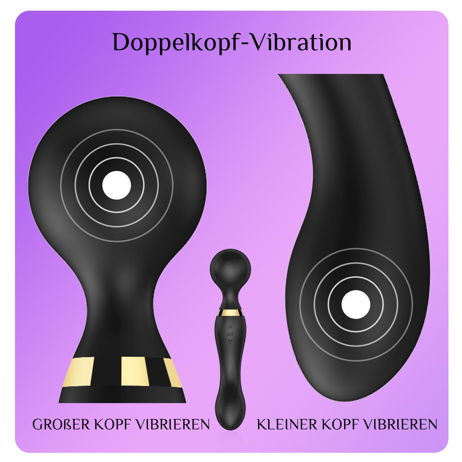 Doppia testa femminile Sextoys vibratori femminili Dildo, 20 modalità e 8 velocità, Sextoys per il sesso godere Sextoyse anale Anus vibratori clitoridei femminili personali e di coppia (Nero)