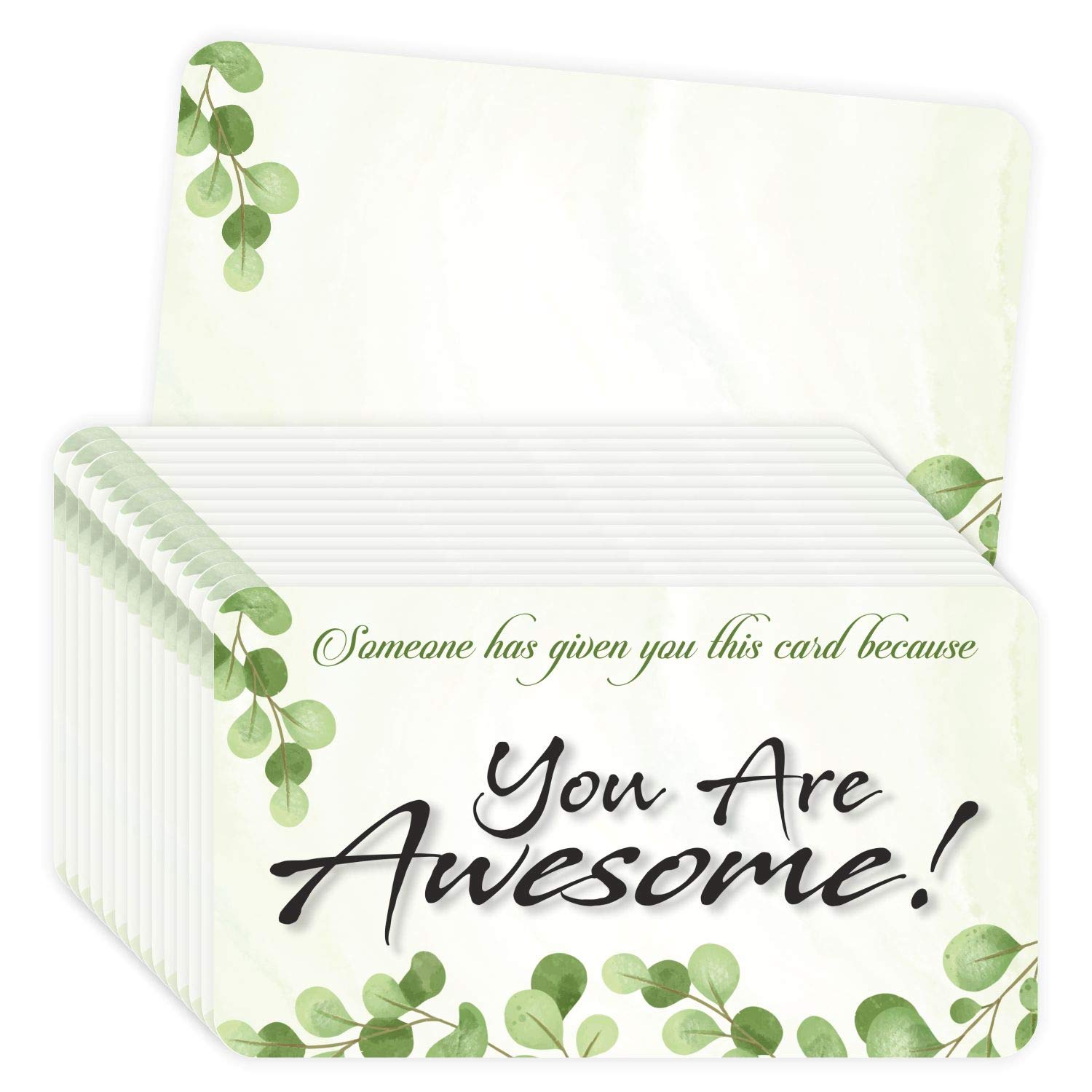 Amazon.com : You are Awesome Cards - (Pack of 100) 3.5" x 2" Appreciation  Thank You Note Kindness Motivational Cards - Green Leaves : Office Products