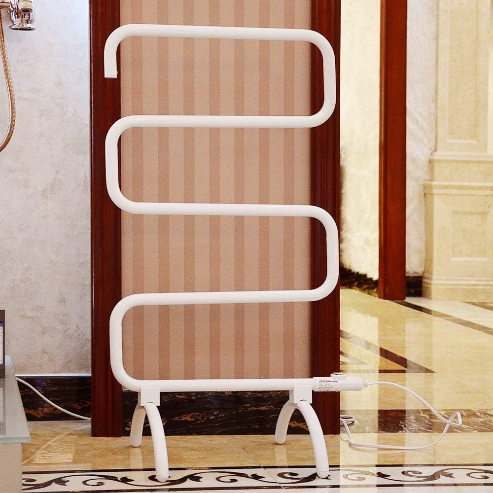 White Wall Mounted Steel Heated Towel Rack