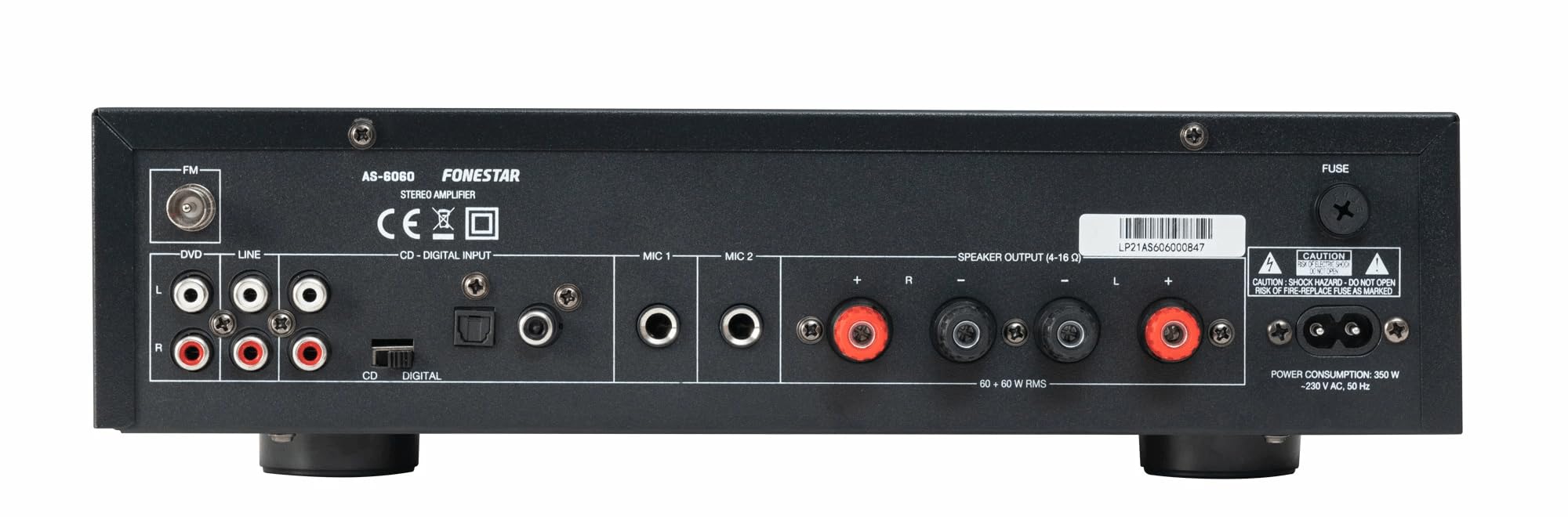 Fonestar AS-1515 Amplificatore stereo Hi-Fi 15+15 W RMS Bluetooth/USB
