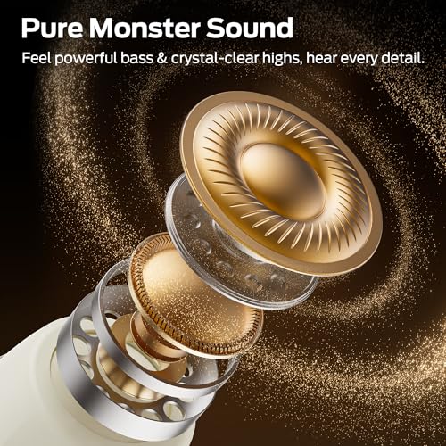 Image of Monster Sleep Ear100 Ear Buds, Sleep Earbuds with Stereo Sound, Design for Side Sleeper, 32H Playtime, Bluetooth 6.0, ENC Noise Cancelling, IPX7 Watee