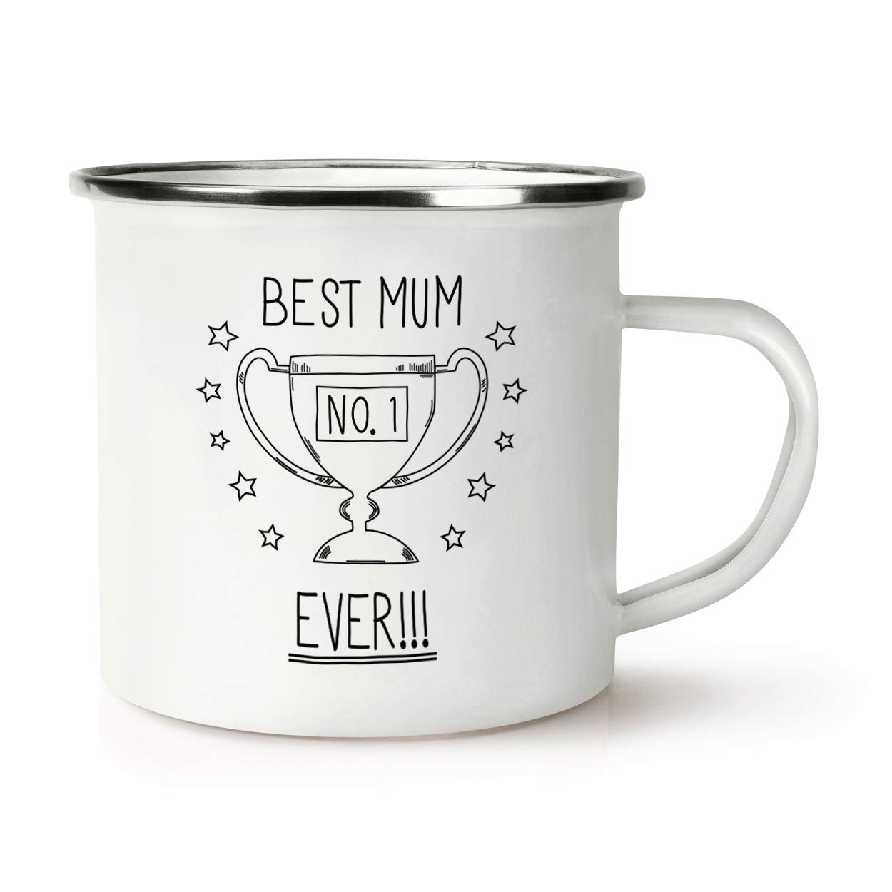Best Mum Ever No.1 Retro Enamel Mug Cup