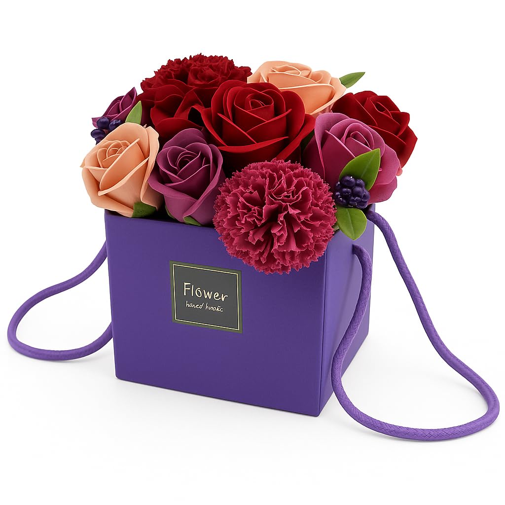 Soap Flower Bouquet Purple Flower Garden Mothers Day Flowers Valentine Flowers For Her and Flower Bouquet For Your Loved Ones