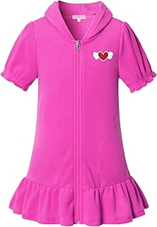 Bata de playa con capucha y cremallera para niñas