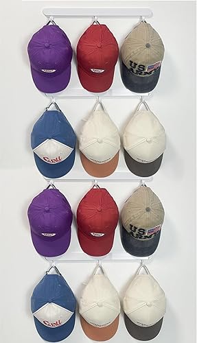 Miniatura 7 de ETOWIFA Organizador de sombreros para gorras de béisbol hasta 37, soporte para sombreros sobre la puerta para armario con 7 bandas de fieltro y 3