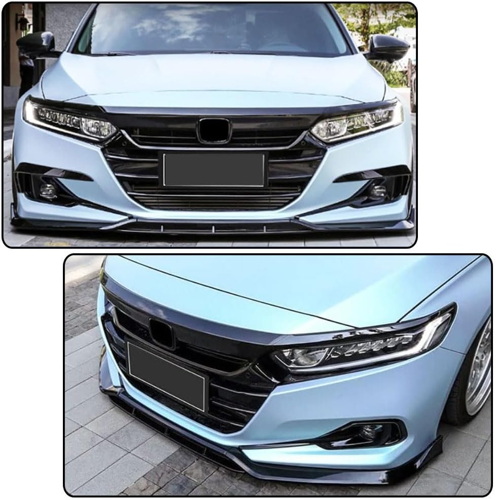 MCARCAR KIT Gloss Black Front Lip Spoiler Compatible with Honda Accord 2021 2022 ABS Front Lip Splitter Air Dam Bumper Protection Spoiler Splitter 4PCS
