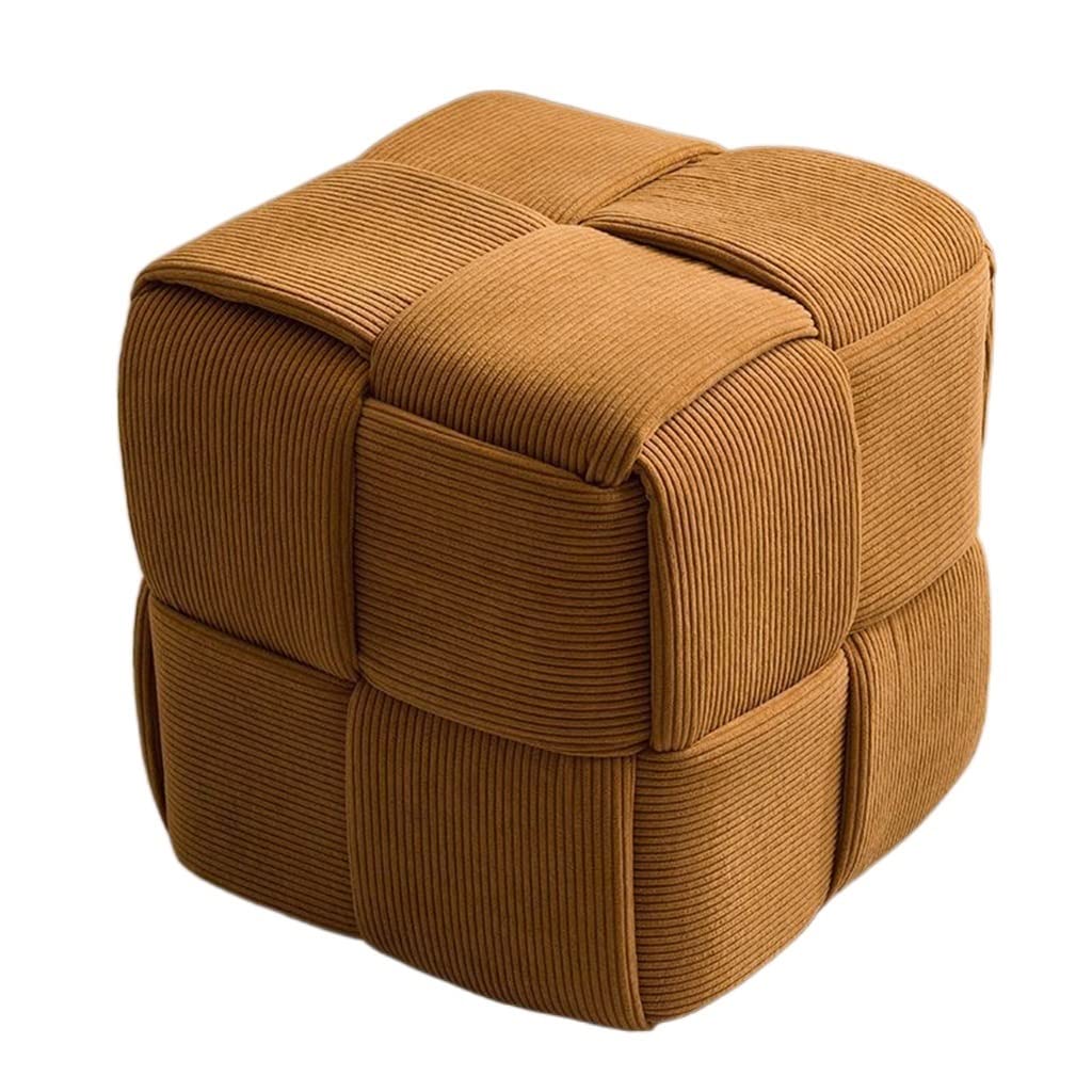 Repose-Pieds et Blocs d'Assise : Lot de 3 Petits Tabourets Carrés en Tissu pour Salon
