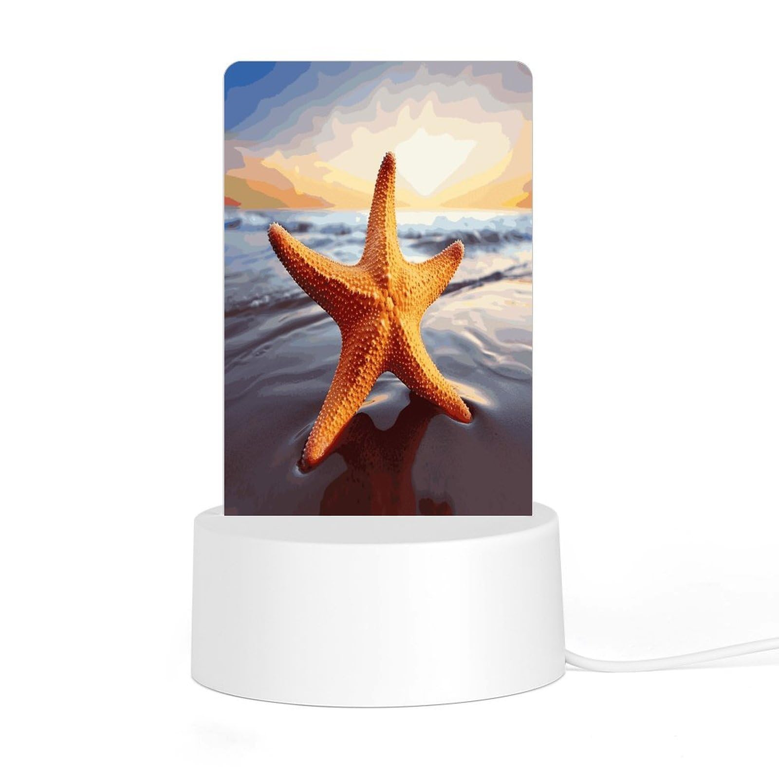Adfgyerh Style Starfish Night Light Acrylic Material Easy Installation, Home Decor Usb Interface Power Supply, Lamp For Restaurant Bar Cafe Room Decor